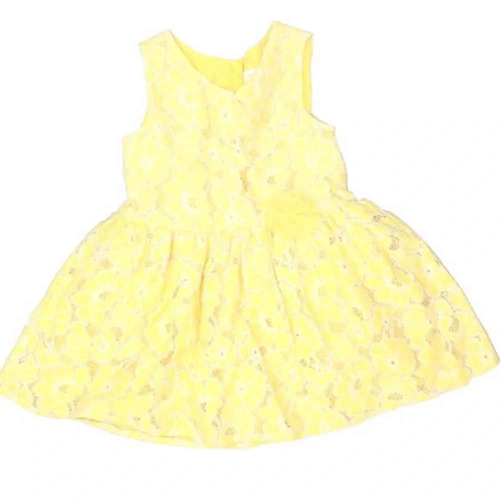 The Children's Place Yellow White Lace Girl's Dress